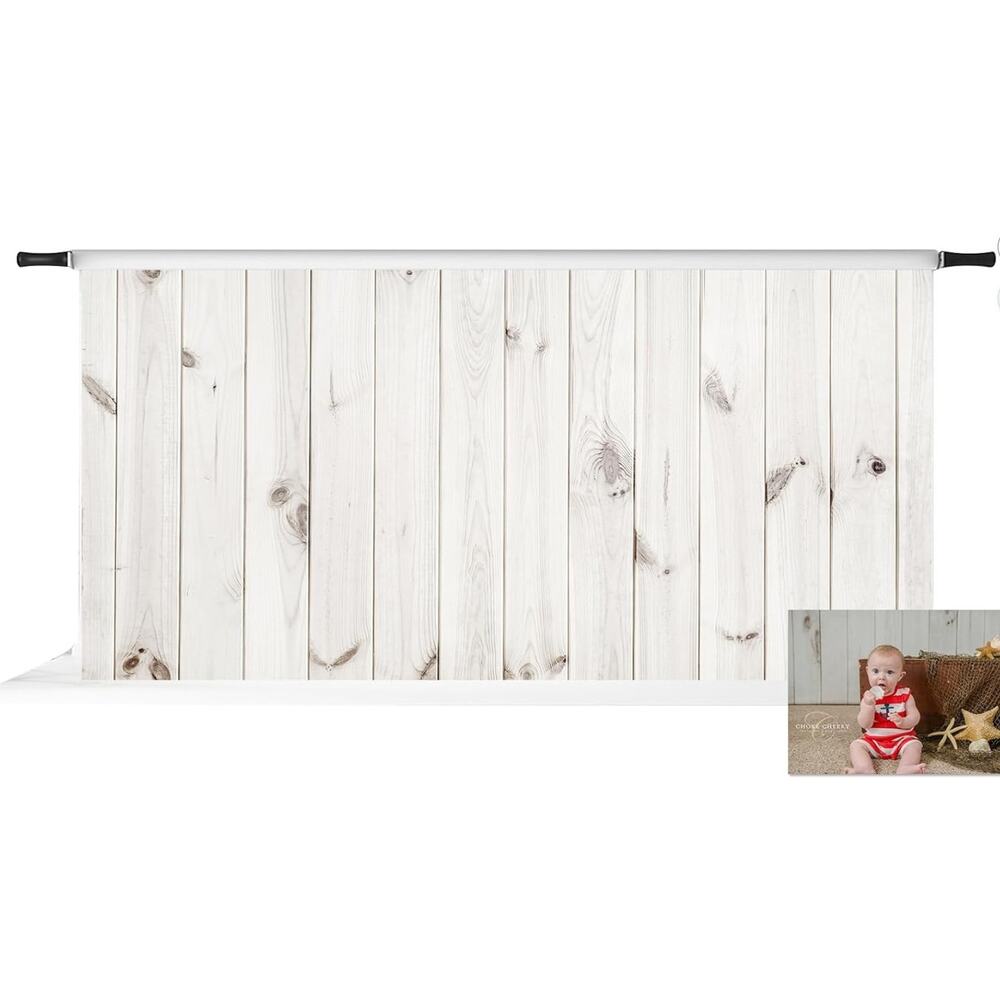 Kate 20x10ft White Wood Photography Backdrop Shiplap Studio Prop